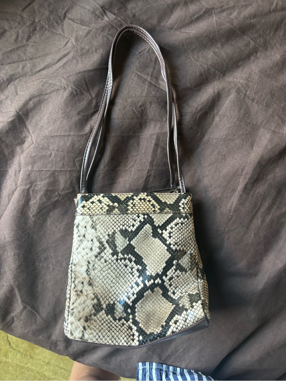 ASOS Snake-Print Mini Faux Leather Shoulder Bag